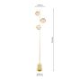Spiral 3 Light Floor Lamp Matt Gold With Amber Dimpled Glass