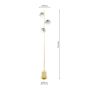 Spiral 3 Light Floor Lamp Matt Gold With Smoked/Clear Ribbed Glass