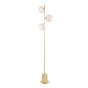 Spiral 3 Light Floor Lamp Matt Gold With Twisted Amber Glass