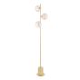 Spiral 3 Light Floor Lamp Matt Gold With Twisted Amber Glass