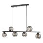 Spiral 6 Light Bar Pendant Matt Black With Smoked Glass