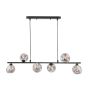Spiral 6 Light Bar Pendant Matt Black With Closed Organic Smoked Glass