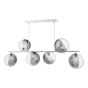 Spiral 6 Light Bar Pendant Polished Chrome With Smoked/Clear Ribbed Glass