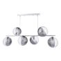 Spiral 6 Light Bar Pendant Polished Chrome With Smoked/Clear Ribbed Glass