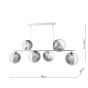 Spiral 6 Light Bar Pendant Polished Chrome With Smoked/Clear Ribbed Glass