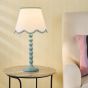 Spool Table Lamp Blue With Shade