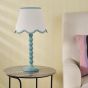 Spool Table Lamp Blue With Shade