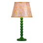Spool Table Lamp Green With Shade
