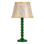 Spool Table Lamp Green With Shade