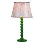 Spool Table Lamp Green With Shade