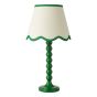 Spool Table Lamp Green With Shade