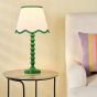 Spool Table Lamp Green With Shade