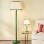 Spool Table Lamp Green With Shade
