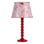 Spool Table Lamp Red With Shade