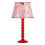 Spool Table Lamp Red With Shade