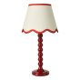 Spool Table Lamp Red With Shade