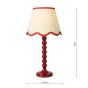 Spool Table Lamp Red With Shade