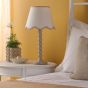 Spool Table Lamp Taupe With Shade