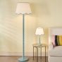 Spool Floor Lamp Blue With Shade