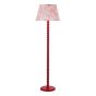Spool Floor Lamp Red With Shade