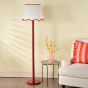 Spool Floor Lamp Red With Shade