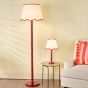 Spool Floor Lamp Red With Shade