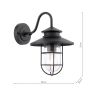 Audley End Stables Outdoor Wall Light Matt Black and Glass IP44