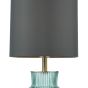 Suelita Table Lamp Green Ribbed Glass and Antique Brass With Shade