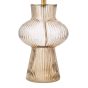 Suelita Table Lamp Brown Ribbed Glass and Antique Brass With Shade