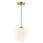 Sumitra Small Pendant Antique Bronze and Opal Glass