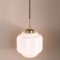 Sumitra Small Pendant Antique Bronze and Opal Glass