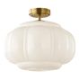 Sumitra Flush Antique Bronze and Opal Glass