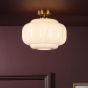 Sumitra Flush Antique Bronze and Opal Glass