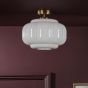 Sumitra Flush Antique Bronze and Opal Glass