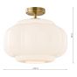 Sumitra Flush Antique Bronze and Opal Glass