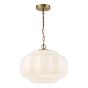 Sumitra Large Pendant Antique Bronze and Opal Glass