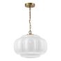 Sumitra Large Pendant Antique Bronze and Opal Glass