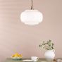 Sumitra Large Pendant Antique Bronze and Opal Glass
