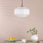 Sumitra Large Pendant Antique Bronze and Opal Glass