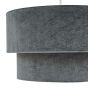 Suvan Easy Fit Tired Velvet Shade Dark Grey With Silver Lining 