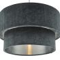 Suvan Easy Fit Tired Velvet Shade Dark Grey With Silver Lining 