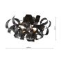 Swash 4 Light Flush Black With Black Ribbins