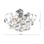 Swash 4 Light Flush Polished Chrome With Aluminium Ribbons
