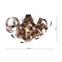 Swash 4 Light Flush Polished Chrome With Copper Ribbons