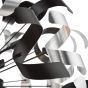 Swash 12 Light Pendant Black With Black & Aluminium Ribbons