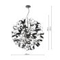 Swash 12 Light Pendant Black With Black & Aluminium Ribbons