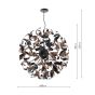 Swash 12 Light Pendant Black With Copper Ribbons