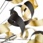 Swash 12 Light Pendant Polished Chrome With Black & Gold Ribbons
