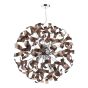 Swash 12 Light Pendant Polished Chrome with Copper Ribbons