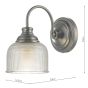 Tack Wall Light Industrial Nickel and Textured Glass